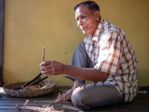 Krak Chi, 70, bamboo Angkuoch maker