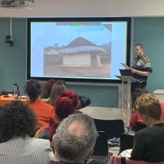EMKP Grantee David Kay (The British Institute of Eastern Africa) delivering his presentation, "Domestic Matters: Architectural Maintenance as Landscape and Social Process in Marakwet, northwest Kenya" (Photo: Li-Xuan Teo)