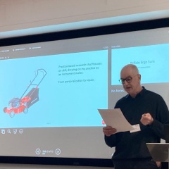 Tom Fisher (Nottingham Trent University) delivering his presentation, "Mending Things Mends People" (Photo: Orly Orbach)