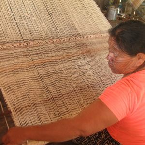 Aurea Silva, weaving a hammock. Nueva Esperanza village. (Photo: M. E. del Solar)