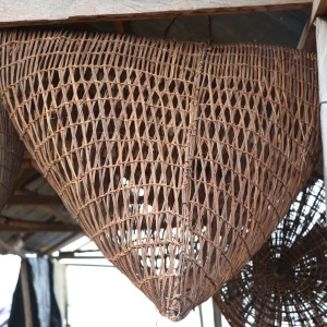 Otigen (fish container) raffia craft at Okwagbe marke. (Photo: Akpobome Diffre-Odiete)