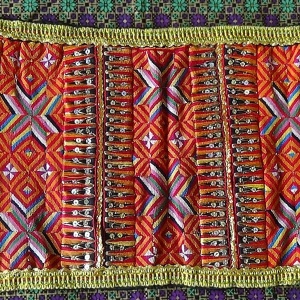 Heirloom binandus, a linangkit piece featuring the linodi offerings motif for covering the back of the waist of a Lotud man’s trousers.  (Photo: Judeth John Baptist)