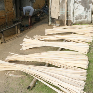 Ibodje, raffia membrane being sun-dried at a cottage industry in Esaba, Nigeria. (Photo: Akpobome Diffre-Odiete)