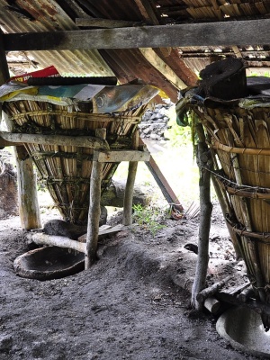 Funnels used to prepare brine inside a salt workshop (Alburquerque, Bohol, Philippines). Photo: Andrea Yankowski