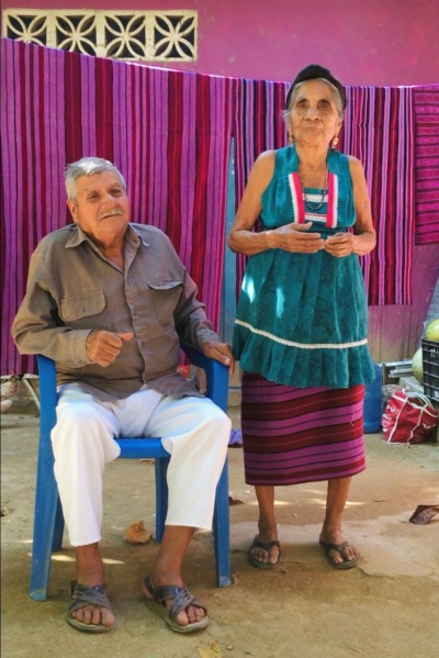 Abacuc Avendaño, the elder purple dyer and his wife. (Photo: Camilla Fratini)