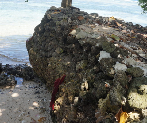 Coral rock modification to mainland coastal village, Gwou’ulu Credit: Geoffrey and Stephanie Hobbis