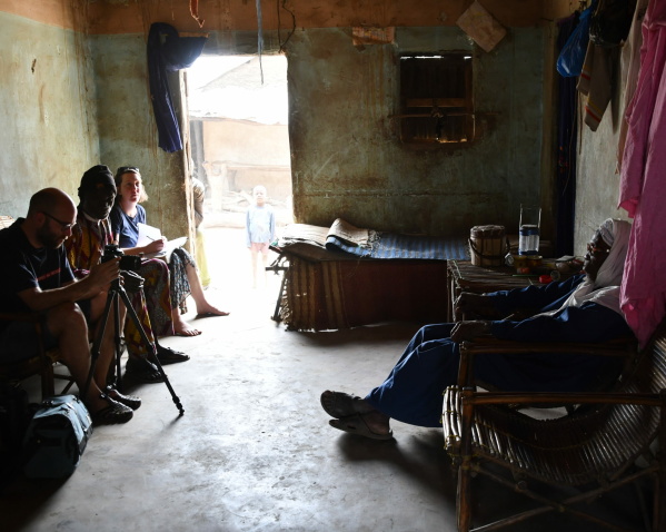 Village of Torozougou. typical interview situation, here with a former dyer.