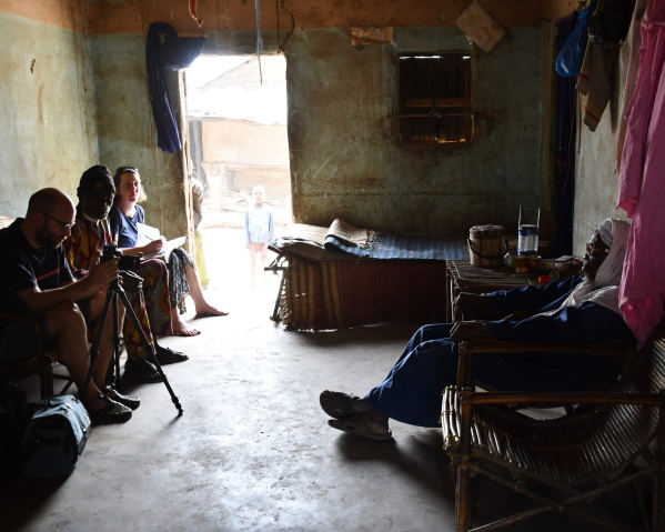 Village of Torozougou. typical interview situation, here with a former dyer.