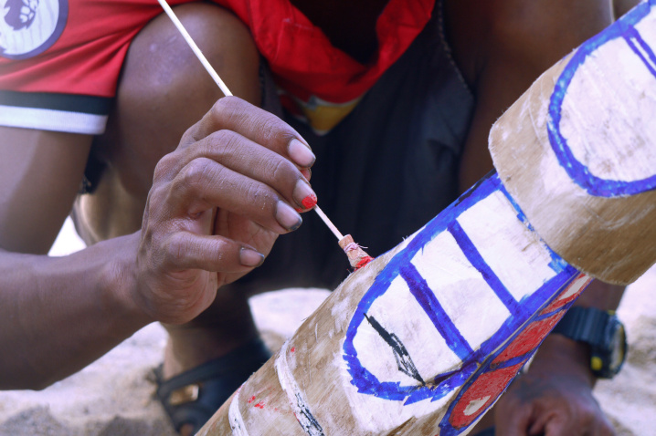 Lobung painting in Nyawi subgroup (2019). Photo: Jean Chicoteau