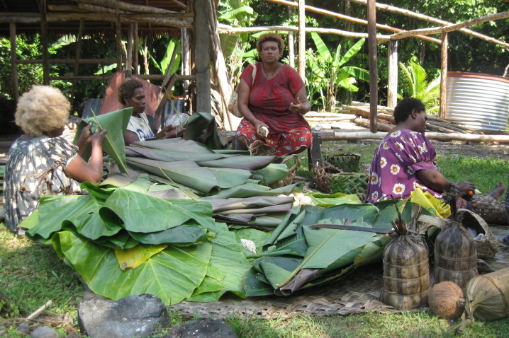 Nalik women preparing garden produce. Photo: Graeme Were